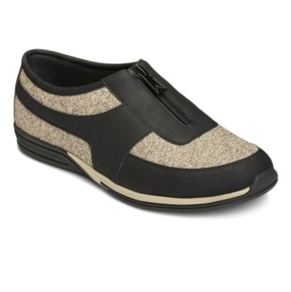 Aerosoles A2 Womens Sz 9M Black Two-Tone Novelty Sneaker Round toe zipper Shoes